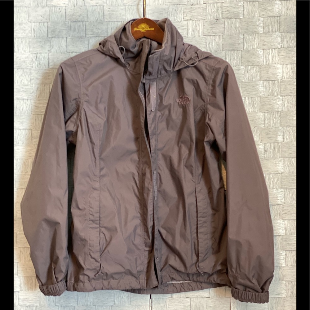 NorthFace Hooded Gray Rain Jacket Medium